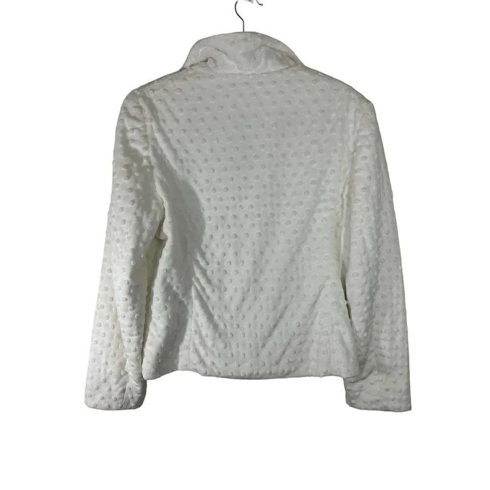 Mercedes New York Women's SZ 12 Vintage‎ Preowned Dotted Swiss Zipper Jacket